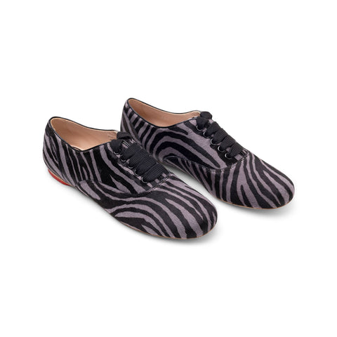 Hogan Zebra-Print Leather Loafers in BLACK