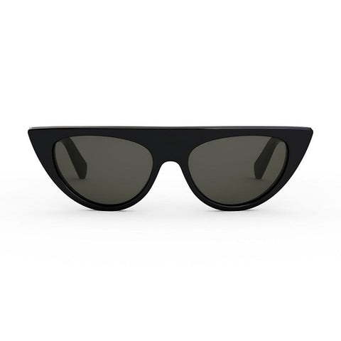 Celine Sunglasses Cat Eye Full Rim, Shiny Black Frame and Smoke Lens CL40228I01A