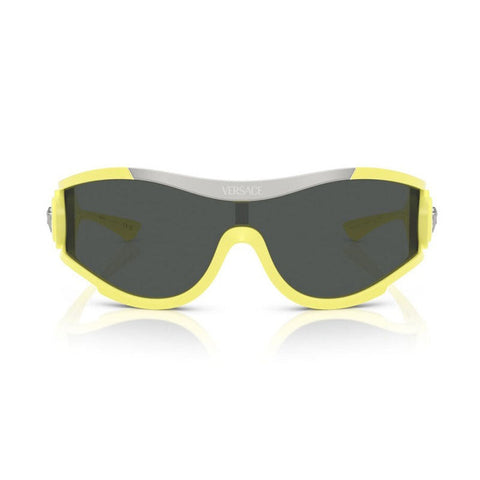 Versace Sunglasses Shield Full Rim, Yellow Frame and Dark Grey Lens VE4475548687