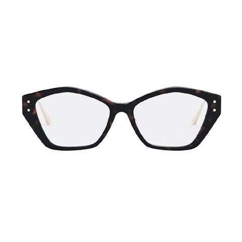 Dior Eyeglasses Cat Eye Full Rim, Dark Havana/Gold Frame and Clear Demo Lens Lens MISSDIOROS1F2200