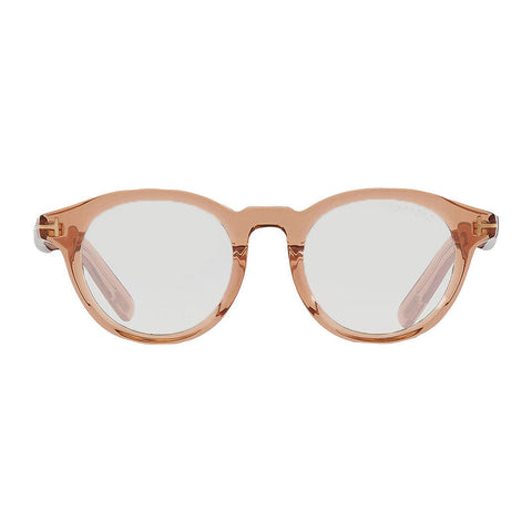 Tom Ford Sunglasses Round Full Rim, Shiny Light Brown Frame and Smoke Lens FT1123-D45A