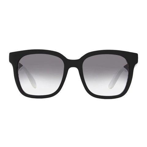 Alexander McQueen Sunglasses Square Full Rim, Shiny Black/White Frame and Grey Gradient Lens AM0295SK002