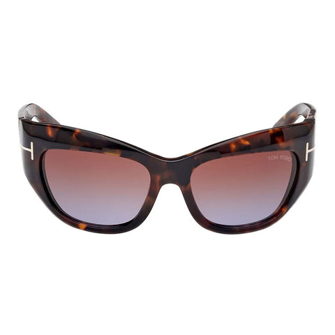 Tom Ford Sunglasses Cat Eye Full Rim, Dark Havana Frame and Brown Gradient Lens FT106552F
