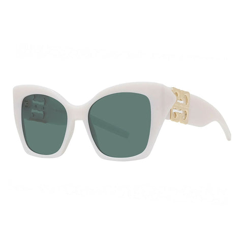 Givenchy Sunglasses Cat Eye Full Rim, White Frame and Green Lens GV40097U21N