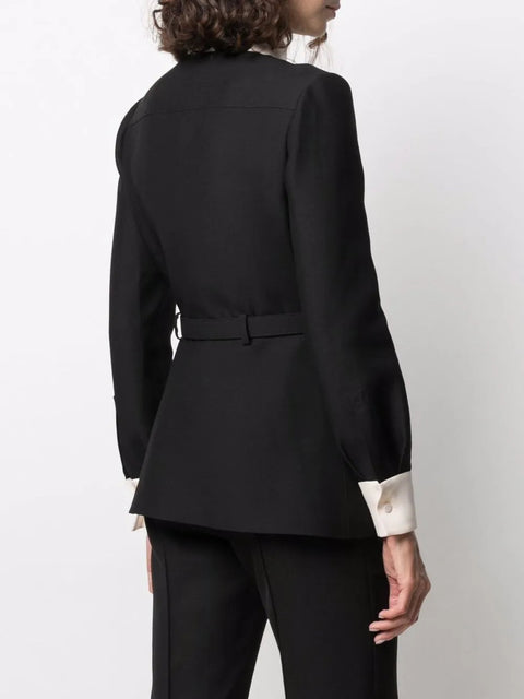 Valentino Garavani Long-Sleeve Belted-Waist Shirt