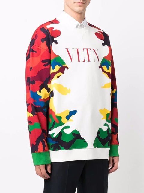 Valentino Garavani Camouflage Logo-Print Sweatshirt