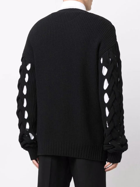 Valentino Garavani Woven Knitted Crew-Neck Jumper