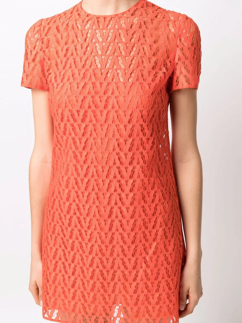Valentino Garavani Optical Logo Pattern Mini Dress