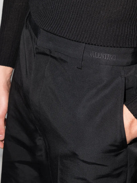 Valentino Garavani Logo-Embroidered Tailored Trousers