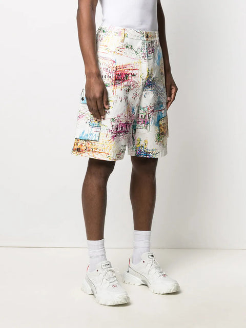 Valentino Garavani Roman Sketches-Print Bermuda Shorts