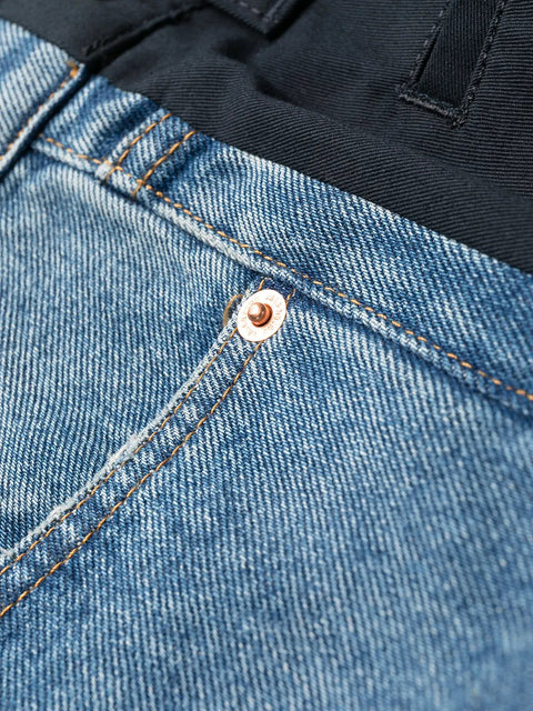 Valentino Garavani Dual Material Denim Trousers