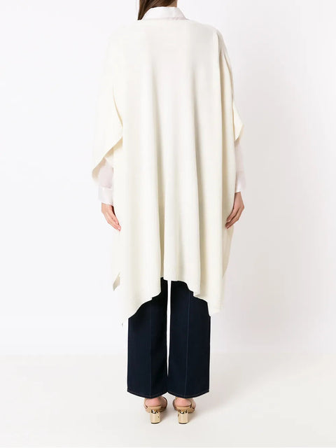 Valentino Garavani Logo-Plaque Knitted Poncho