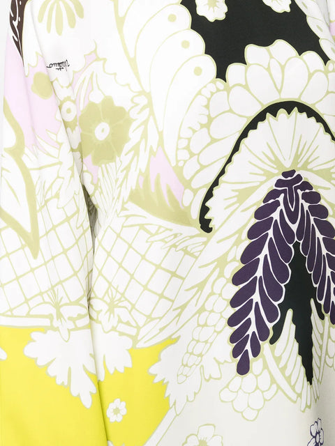 Valentino Garavani Abstract-Print Long-Sleeve Dress