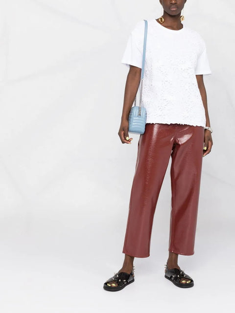 Valentino Garavani Logo Print Lace-Panel T-Shirt