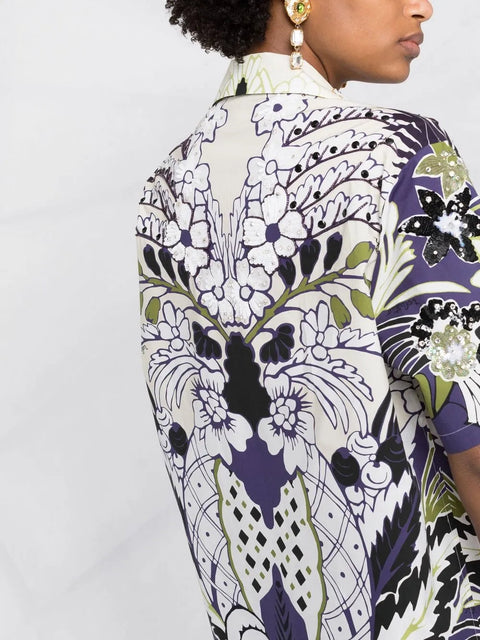 Valentino Garavani Arazzo-Print Sequined Shirt