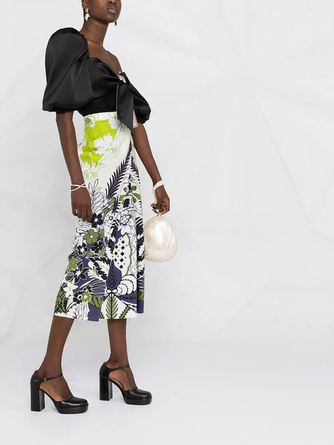 Valentino Garavani World Arazzo Print Midi Skirt