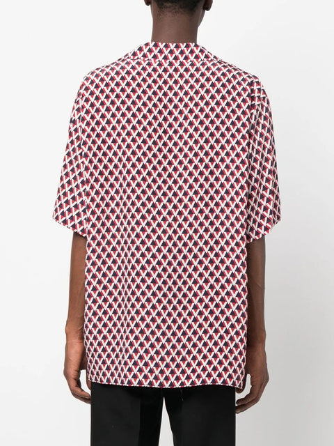 Valentino Garavani Abstract-Pattern Silk Bowling Shirt