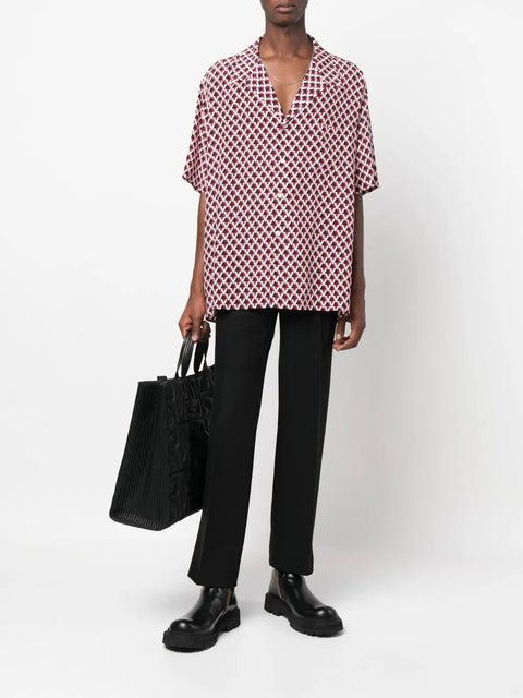 Valentino Garavani Abstract-Pattern Silk Bowling Shirt