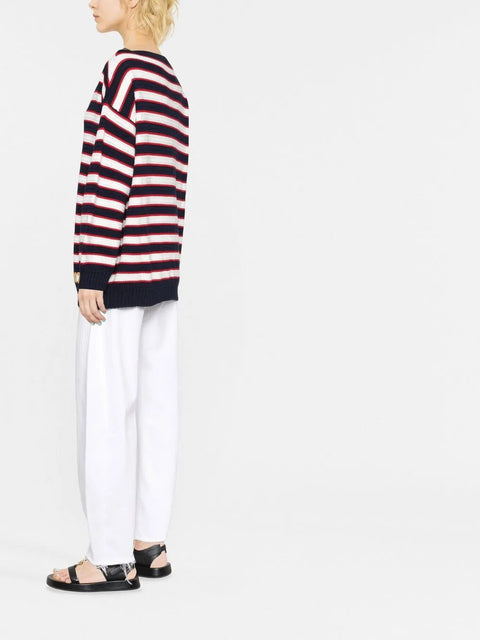 Valentino Garavani Logo-Embroidered Striped Jumper