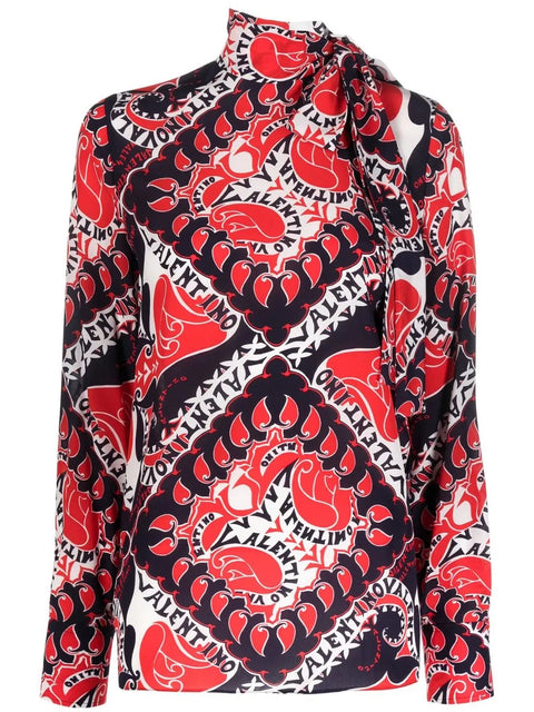 Valentino Garavani All-Over Graphic-Print Blouse
