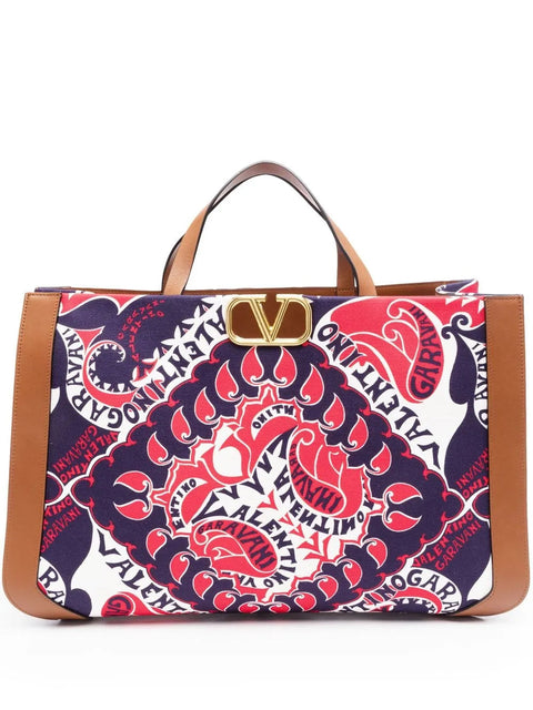 Valentino Garavani Vlogo Signature Bandana-Print Tote Bag