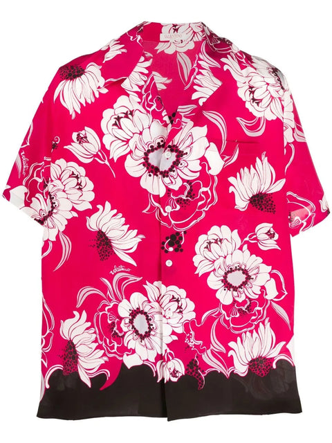 Valentino Garavani Floral-Print Short-Sleeved Shirt