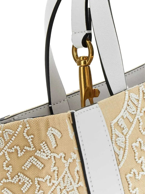 Valentino Garavani Small Vlogo Signature Beaded Tote Bag