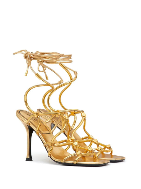 Valentino Garavani Rockstud Net Lace-Up Sandals