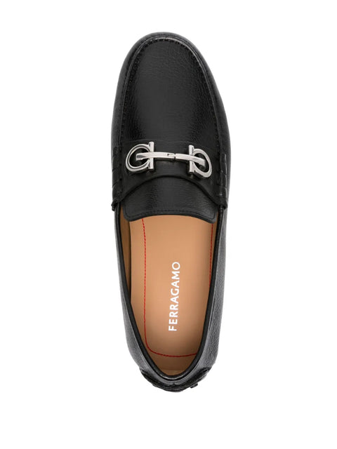 Ferragamo Gancini-Plaque Driver Shoes in Black