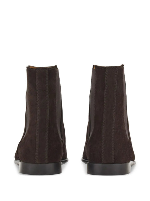 Ferragamo Chelsea Leather Boots in Brown