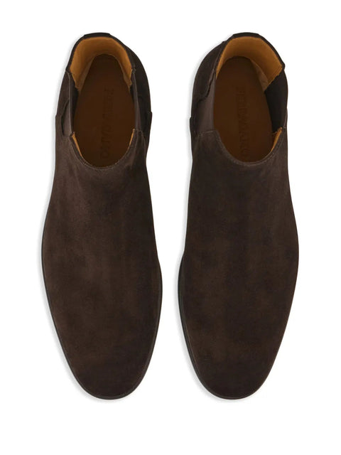 Ferragamo Chelsea Leather Boots in Brown