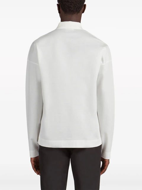 Ferragamo Long-Sleeve Cotton Polo Shirt