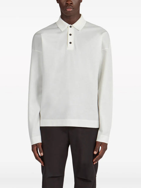 Ferragamo Long-Sleeve Cotton Polo Shirt