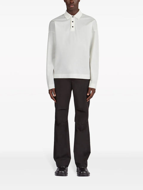 Ferragamo Long-Sleeve Cotton Polo Shirt