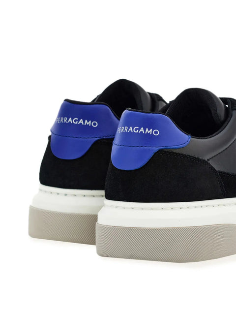 Ferragamo Gancini Panelled Leather Sneakers in Multicolor