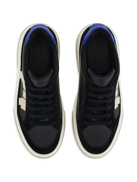 Ferragamo Gancini Panelled Leather Sneakers in Multicolor