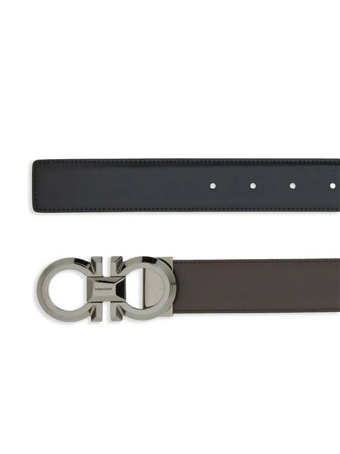 Ferragamo Logo-Engraved Buckle Reversible Leather Belt