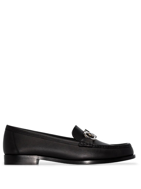 Ferragamo Gancini Plaque Low-Heel Loafers
