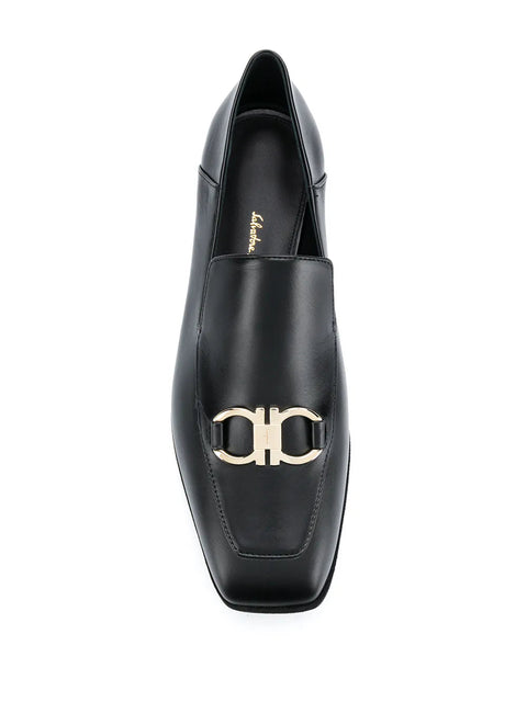 Ferragamo Square-Toe Leather Loafers