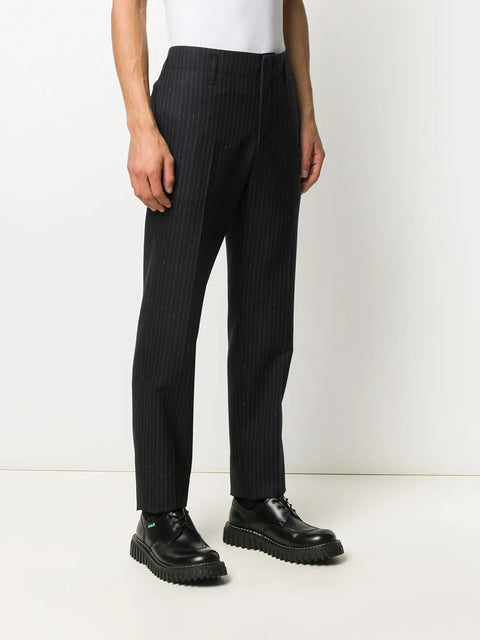 Ferragamo Pinstriped Straight-Leg Trousers