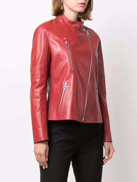 Ferragamo High-Neck Leather Jacket