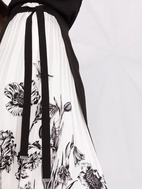 Ferragamo Pleated Silk Skirt