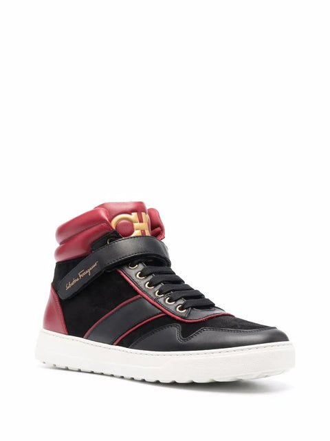 Ferragamo Gancini High-Top Sneakers in Red
