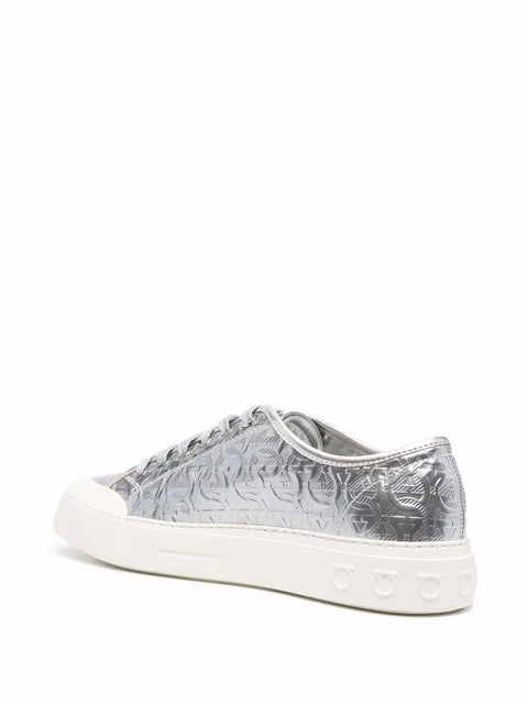 Ferragamo Gancini Low-Top Sneakers in Gray