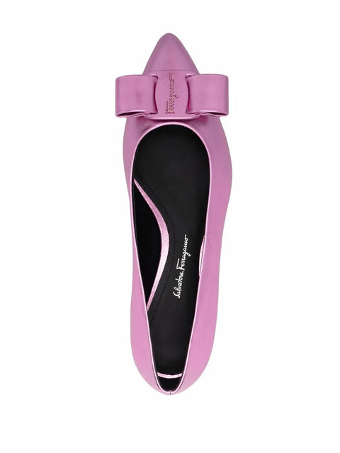 Ferragamo Viva Bow-Detail Ballerina Shoes