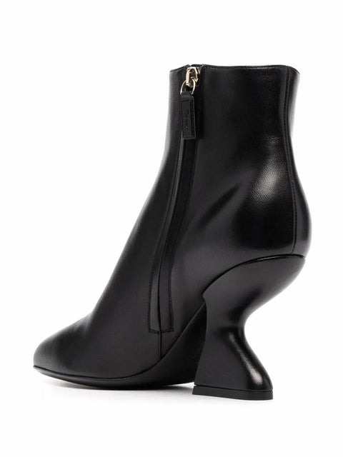 Ferragamo F-Heel Sculpted Ankle Boots