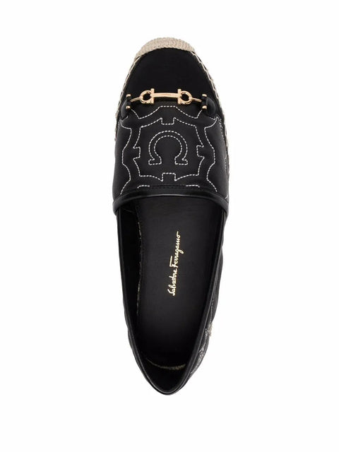 Ferragamo Gancini Logo-Embroidered Espadrilles