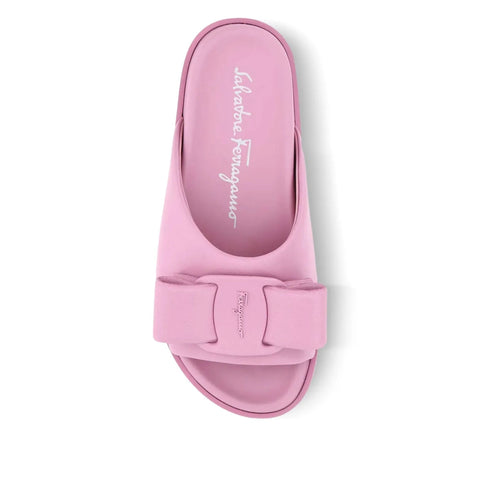 Ferragamo Bow-Detail Leather Flat Sandals
