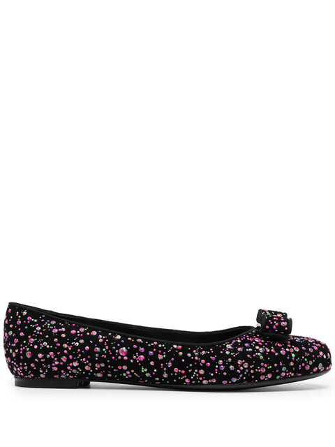 Ferragamo Varina Leather Ballerina Shoes