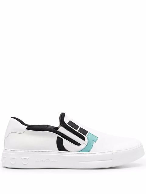 Ferragamo Gancini Slip-On Sneakers in Black